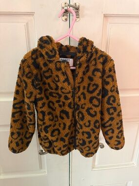 4t Old Navy Girls' Leopard Print Fleece Jacket - Brown/Black